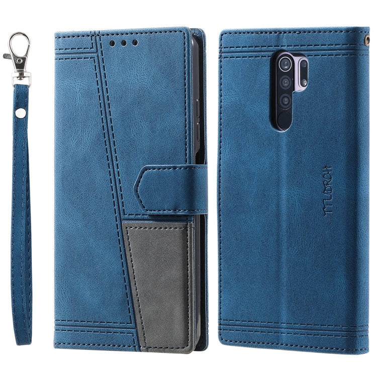 For Xiaomi Redmi 9 Splicing Leather Phone Case