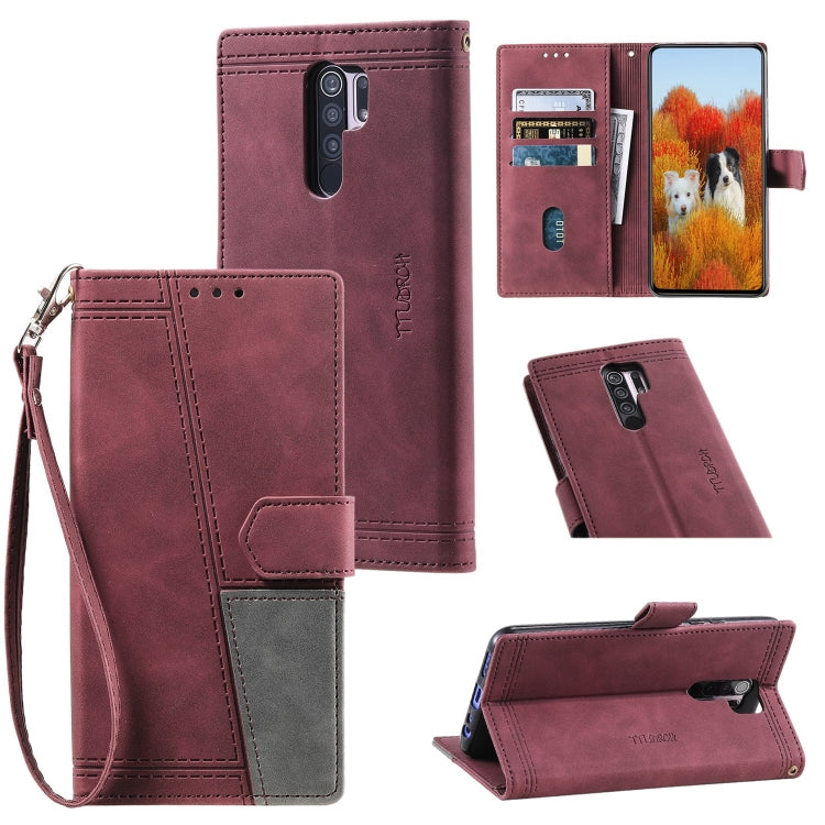 For Xiaomi Redmi 9 Splicing Leather Phone Case