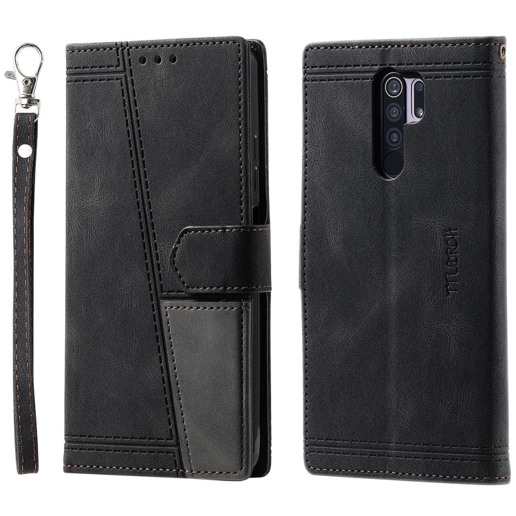 For Xiaomi Redmi 9 Splicing Leather Phone Case