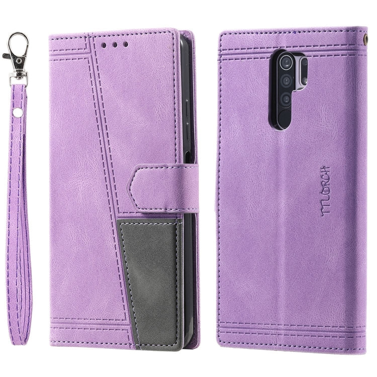 For Xiaomi Redmi 9 Splicing Leather Phone Case