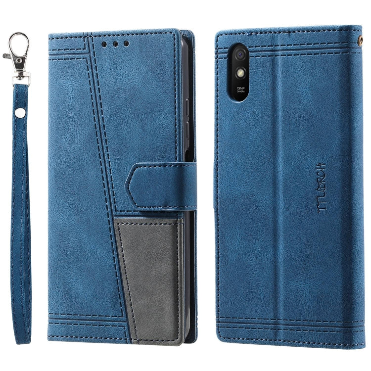 For Xiaomi Redmi 9A Splicing Leather Phone Case
