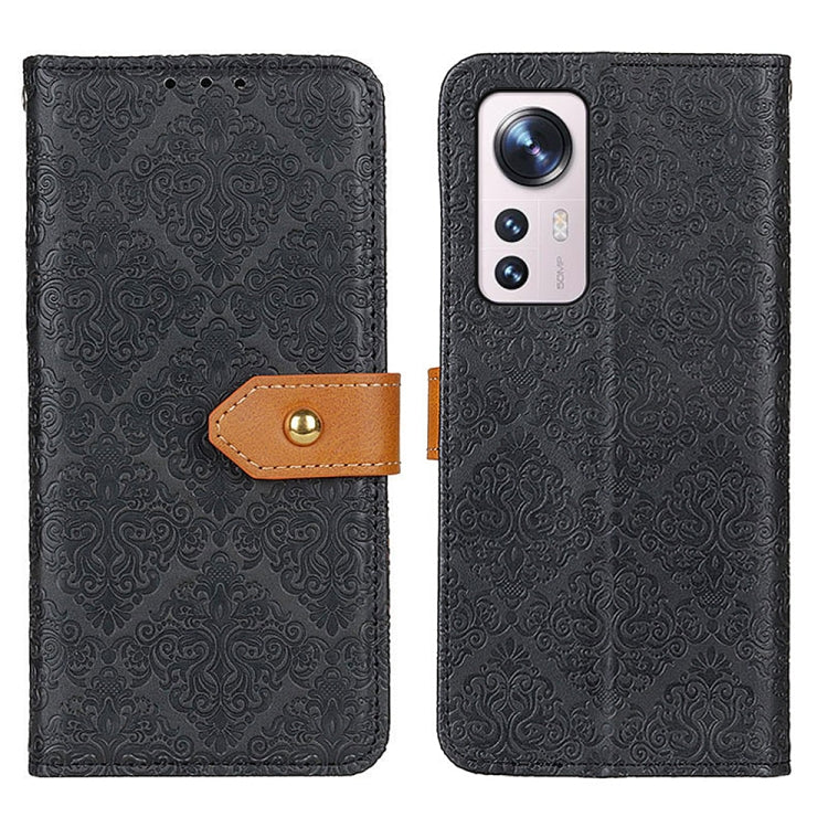 For Xiaomi 12 Lite European Floral Embossed Flip Leather Phone Case