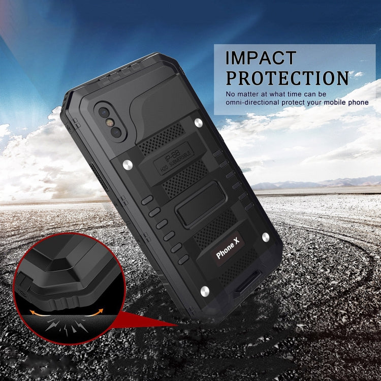 For iPhone X / XS Metal + Silicone Phone Case with Screen Protector