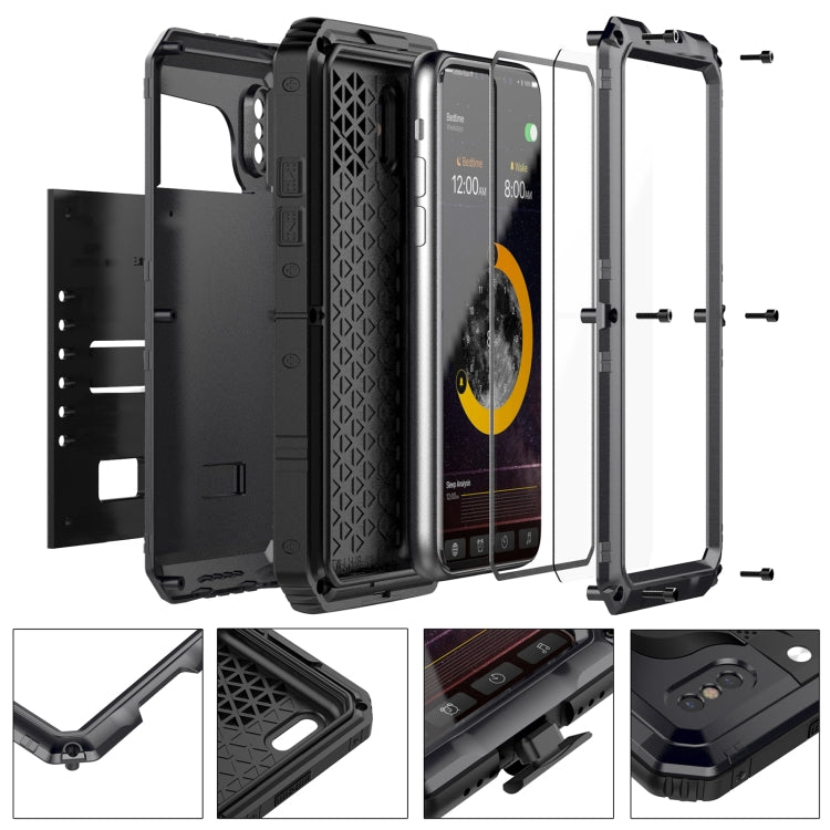 For iPhone X / XS Metal + Silicone Phone Case with Screen Protector