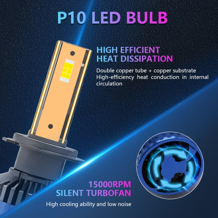 P10 1 Pair H7 6000K / 6000LM / 55W / DC10-32V IP68 Waterproof Car LED Headlight