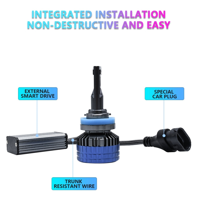 P10 1 Pair H11 6000K / 6000LM / 55W / DC10-32V IP68 Waterproof Car LED Headlight