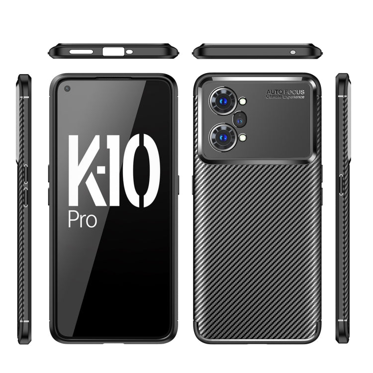 For OPPO K10 Pro Carbon Fiber Texture Shockproof TPU Case
