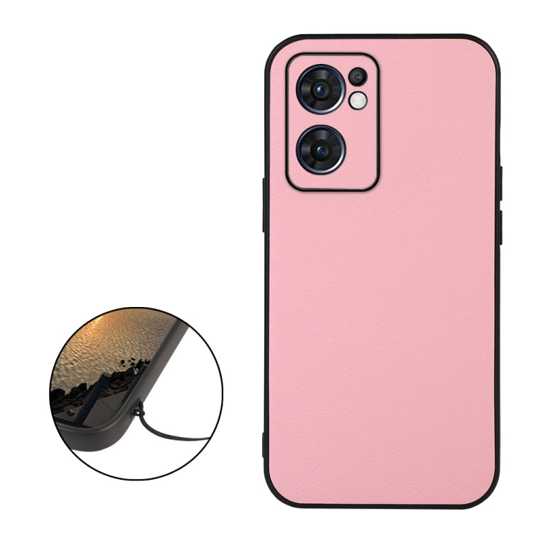 For OPPO Reno7 5G International Accurate Hole Two-color Litchi Texture PU Phone Case