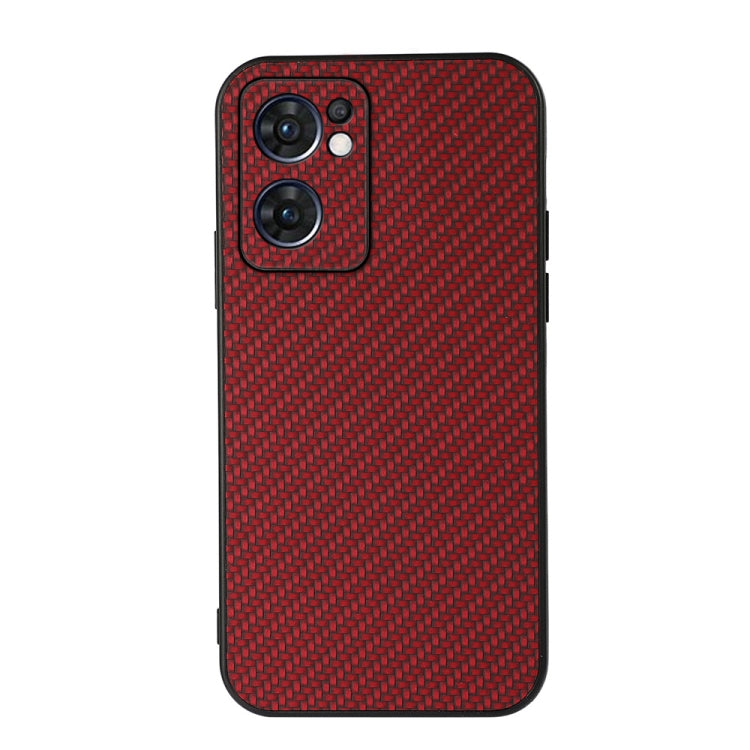 For OPPO Reno7 5G International Accurate Hole Carbon Fiber Texture Shockproof Case