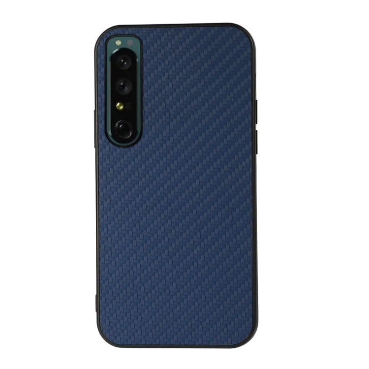 For Sony Xperia 1 IV Accurate Hole Carbon Fiber Texture Shockproof Case