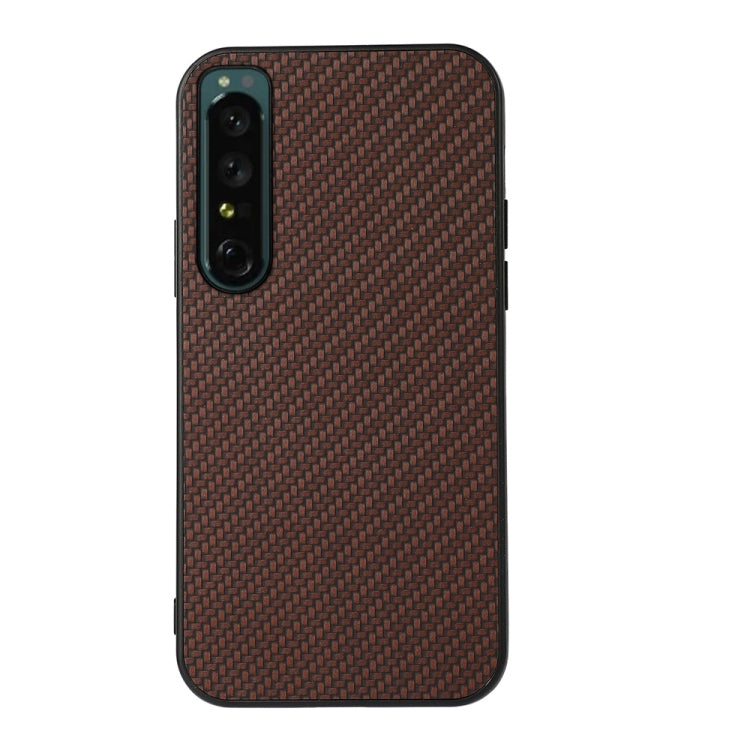 For Sony Xperia 1 IV Accurate Hole Carbon Fiber Texture Shockproof Case