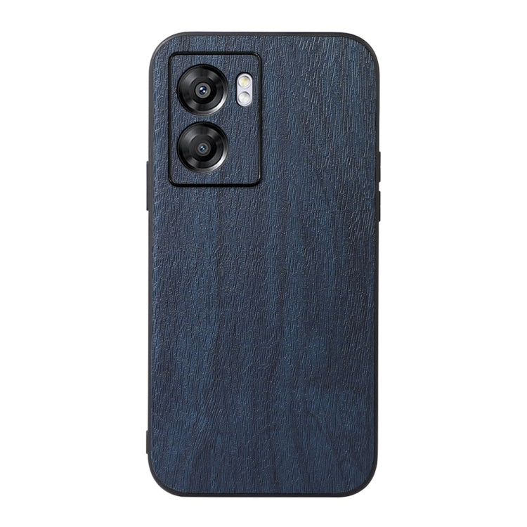For OPPO A57 5G 2022 Wood Texture PU Phone Case