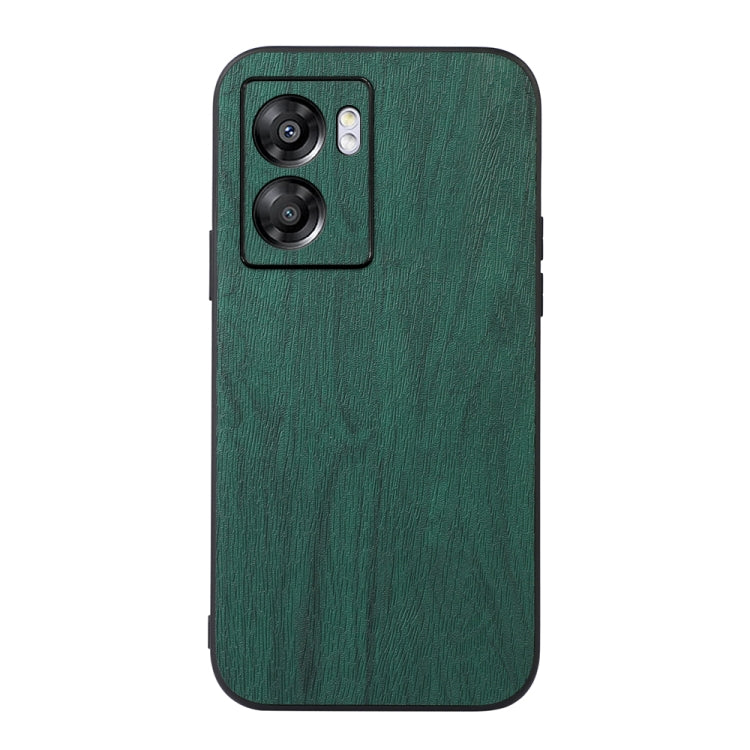 For OPPO A57 5G 2022 Wood Texture PU Phone Case