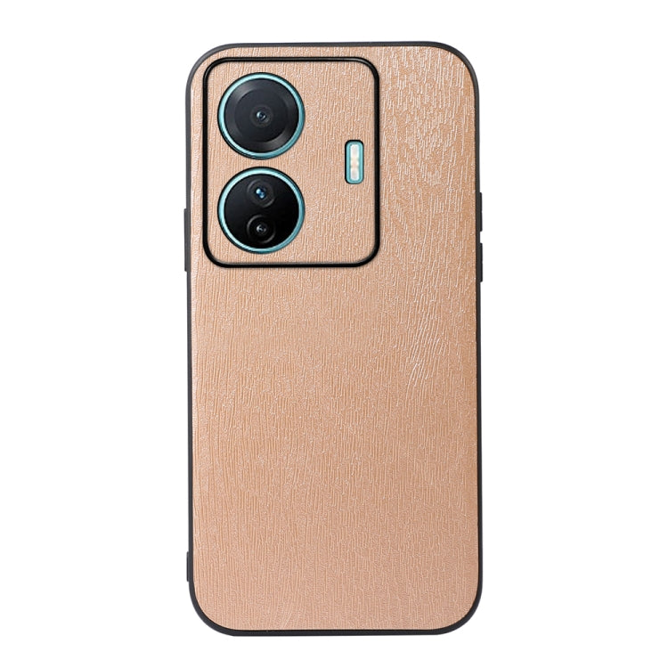 For vivo S15e Wood Texture PU Phone Case