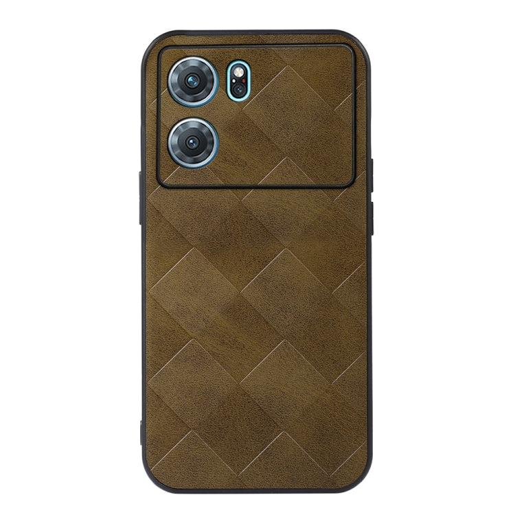 For OPPO K10 5G Weave Plaid PU Phone Case