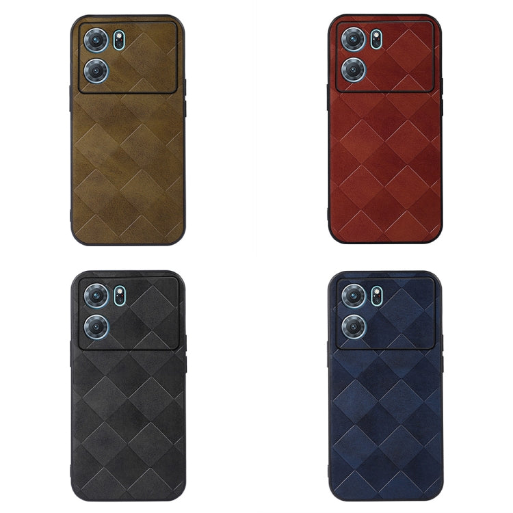 For OPPO K10 5G Weave Plaid PU Phone Case