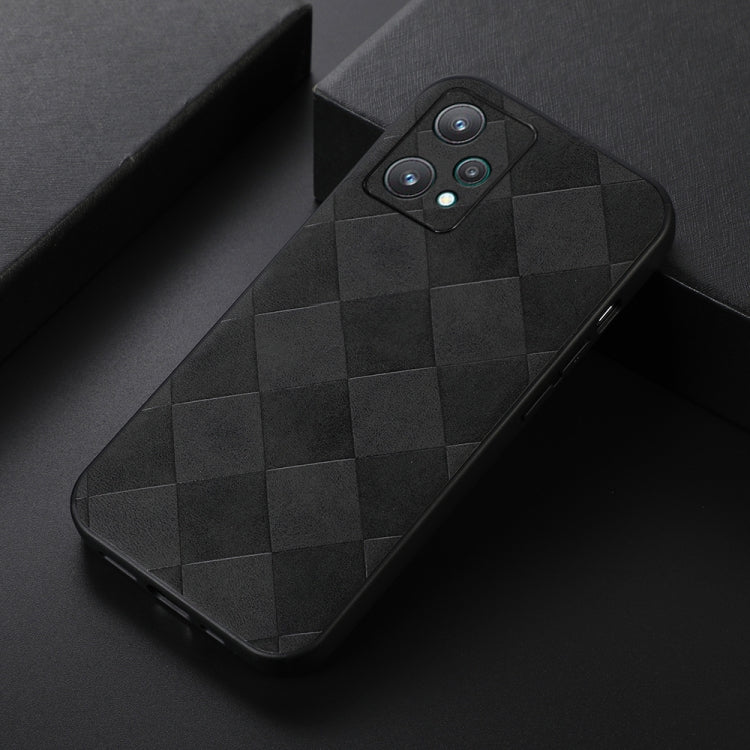 For OPPO Realme 9 Pro / Realme V25 Weave Plaid PU Phone Case