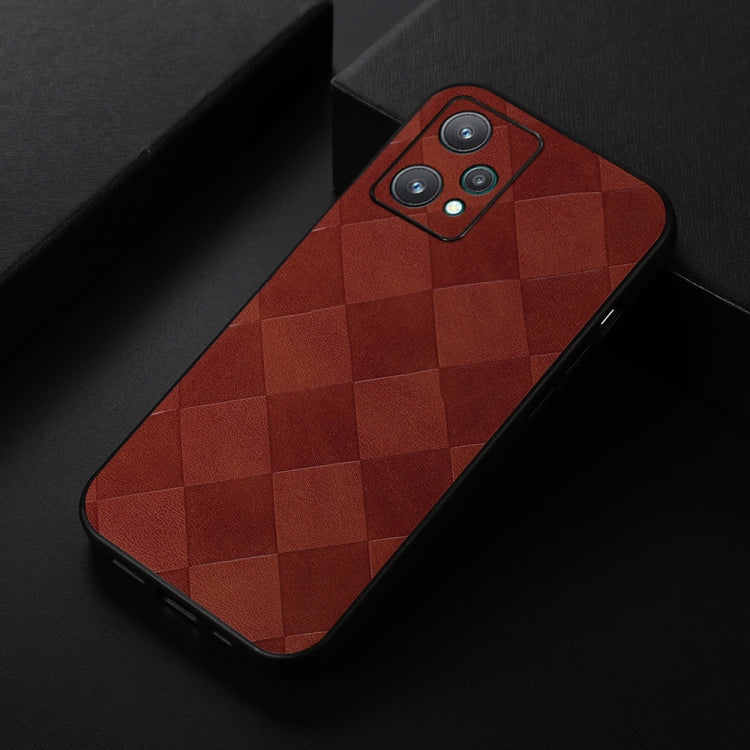 For OPPO Realme 9 Pro / Realme V25 Weave Plaid PU Phone Case