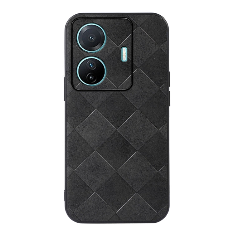 For vivo S15e Weave Plaid PU Phone Case