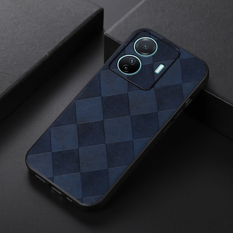For vivo S15e Weave Plaid PU Phone Case