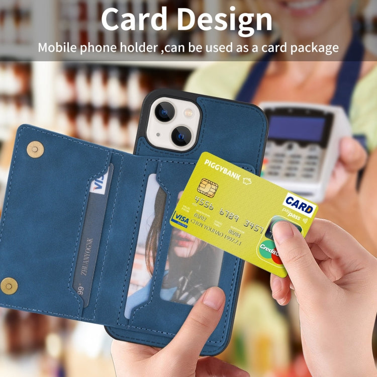 For iPhone 13 mini Zipper Card Holder Phone Case