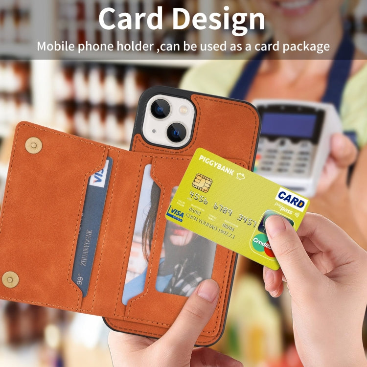 For iPhone 13 mini Zipper Card Holder Phone Case