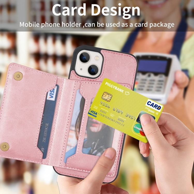 For iPhone 13 mini Zipper Card Holder Phone Case