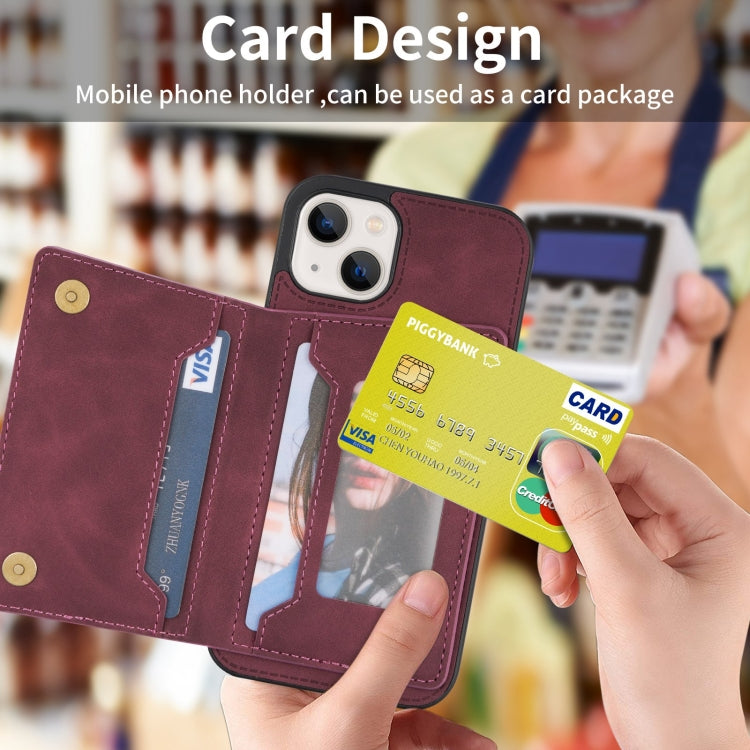 For iPhone 13 Zipper Card Holder Phone Case