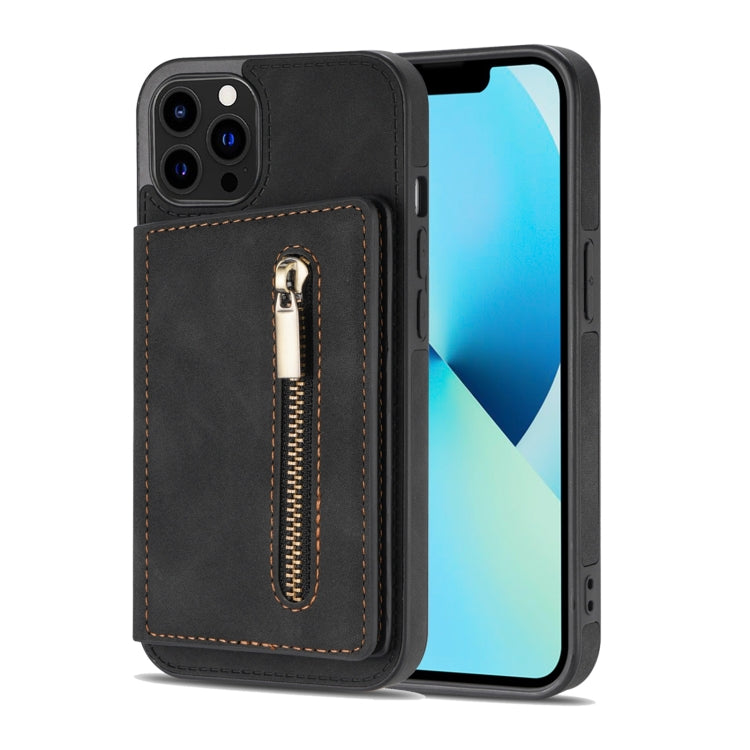 For iPhone 13 Pro Zipper Card Holder Phone Case