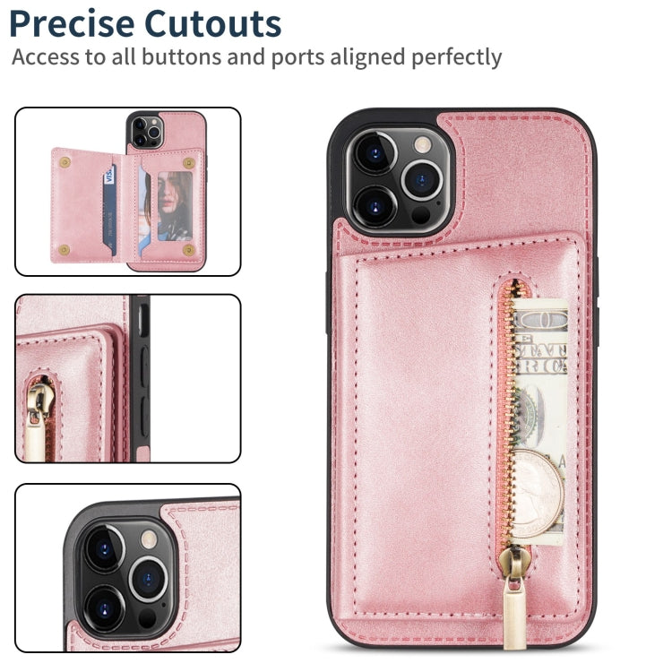 For iPhone 13 Pro Zipper Card Holder Phone Case
