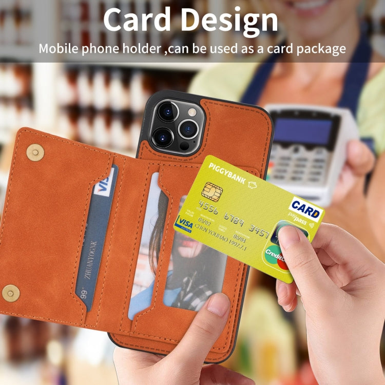 For iPhone 13 Pro Max Zipper Card Holder Phone Case