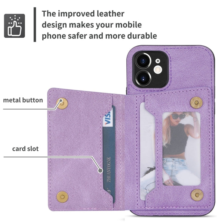 For iPhone 12 Zipper Card Holder Phone Case