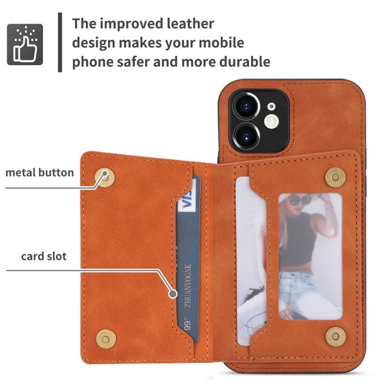 For iPhone 12 Zipper Card Holder Phone Case