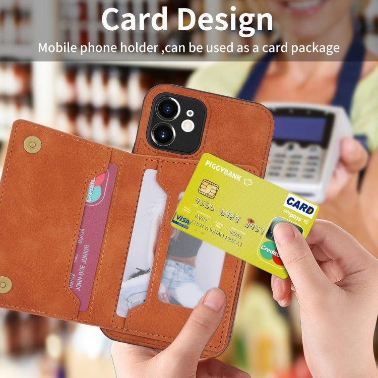 For iPhone 12 Zipper Card Holder Phone Case