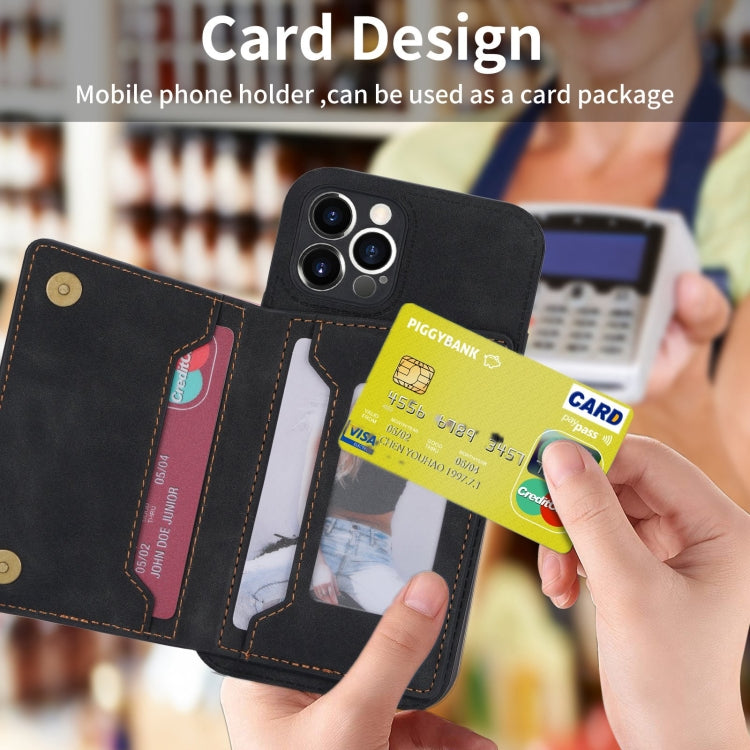 For iPhone 12 Pro Zipper Card Holder Phone Case