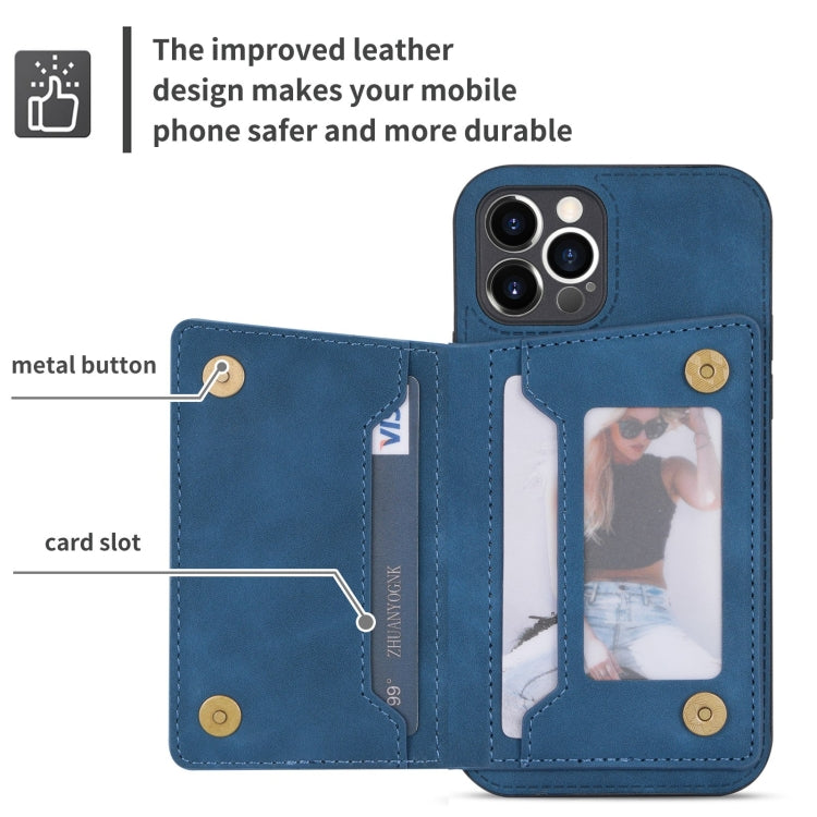 For iPhone 12 Pro Zipper Card Holder Phone Case