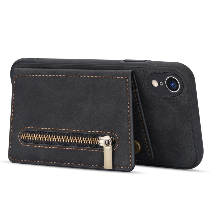 For iPhone XR Zipper Card Holder Phone Case