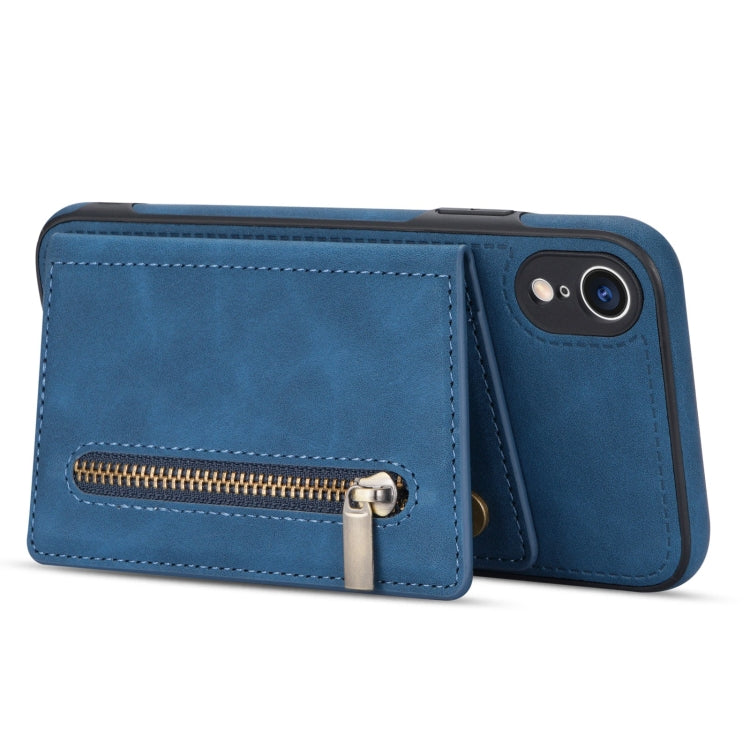 For iPhone XR Zipper Card Holder Phone Case