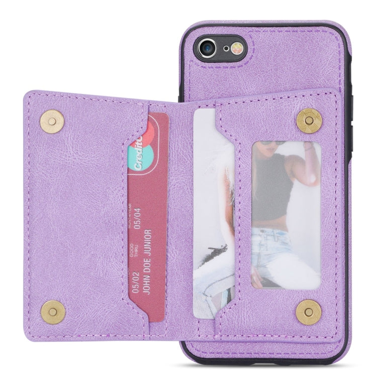 For iPhone SE 2022 / SE 2020 / 8 / 7 Zipper Card Holder Phone Case