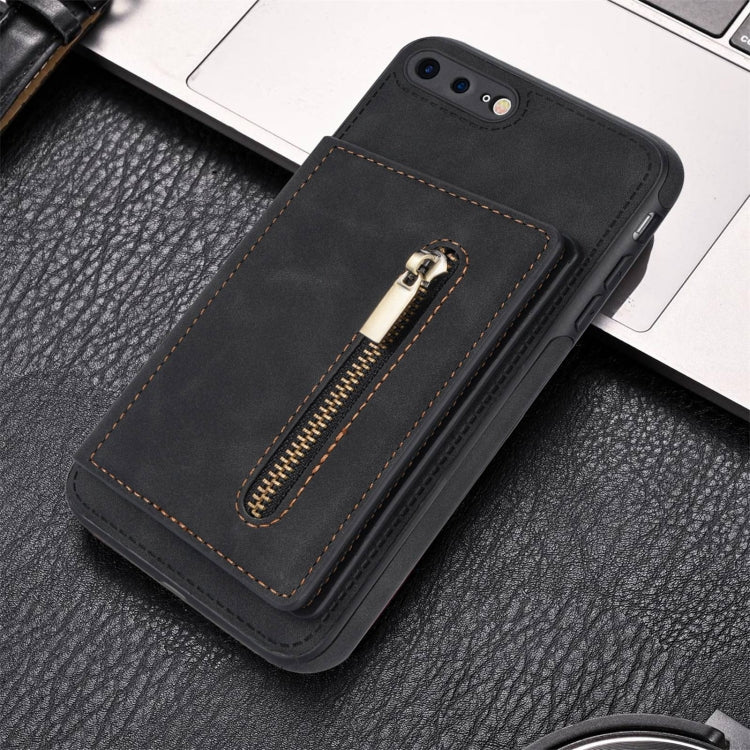 Zipper Card Holder Phone Case For iPhone 8 Plus / 7 Plus