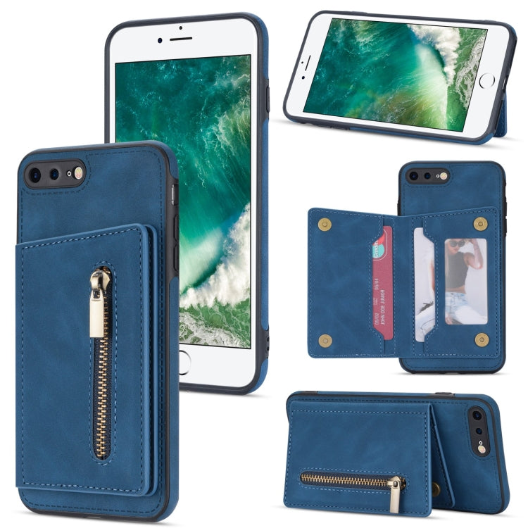Zipper Card Holder Phone Case For iPhone 8 Plus / 7 Plus