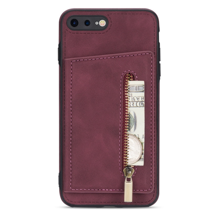 Zipper Card Holder Phone Case For iPhone 8 Plus / 7 Plus