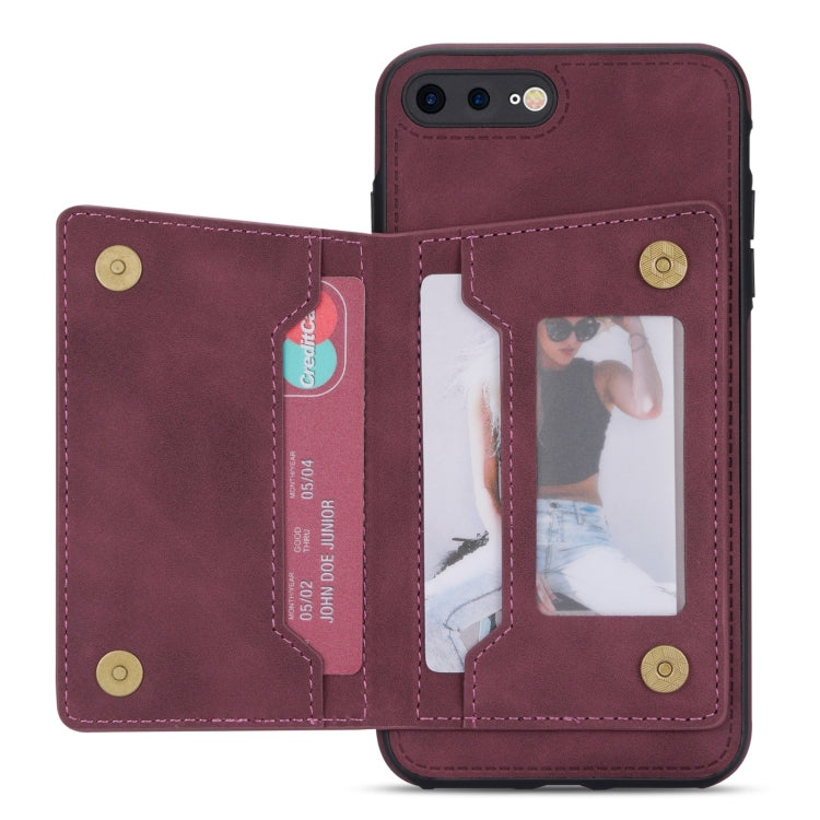 Zipper Card Holder Phone Case For iPhone 8 Plus / 7 Plus