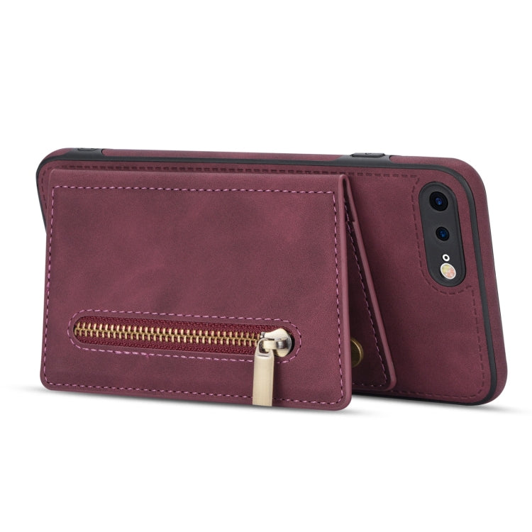 Zipper Card Holder Phone Case For iPhone 8 Plus / 7 Plus