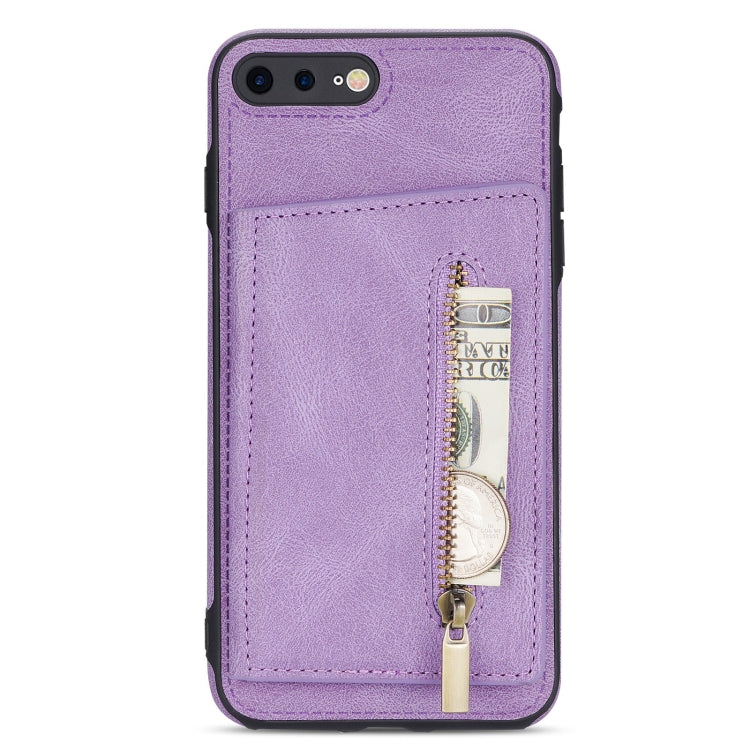 Zipper Card Holder Phone Case For iPhone 8 Plus / 7 Plus