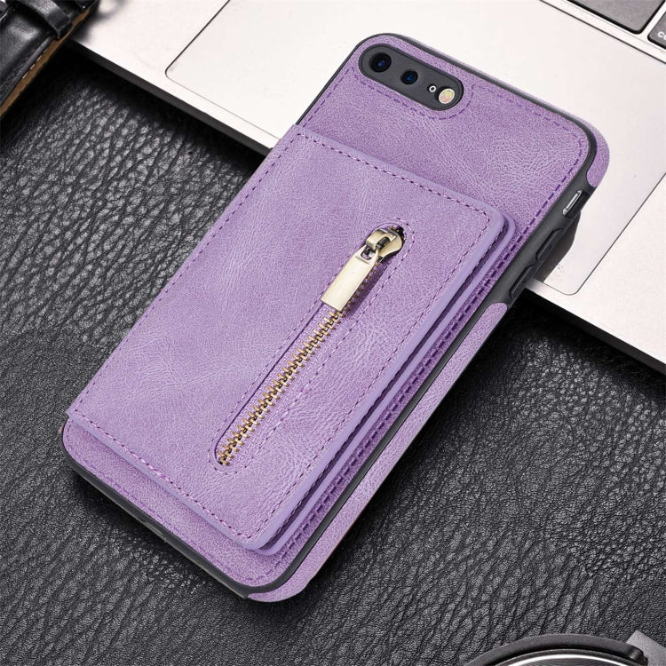 Zipper Card Holder Phone Case For iPhone 8 Plus / 7 Plus