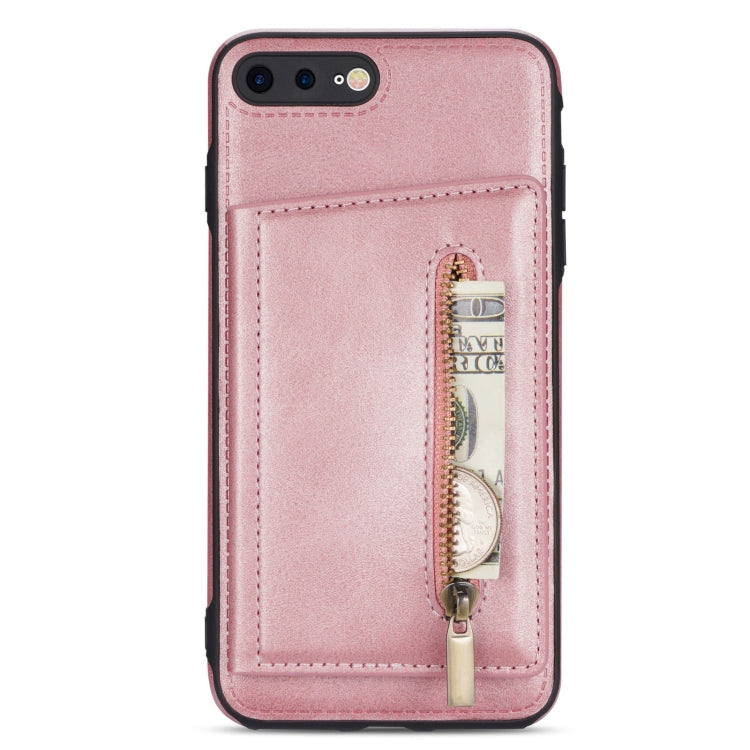 Zipper Card Holder Phone Case For iPhone 8 Plus / 7 Plus