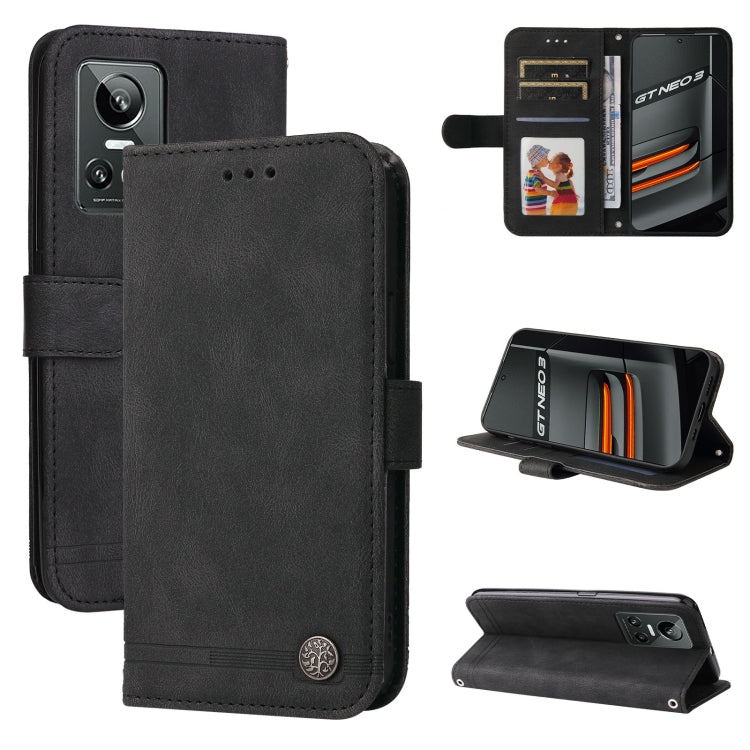 For OPPO Realme GT Neo3 Skin Feel Life Tree Metal Button Leather Phone Case