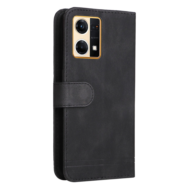 For OPPO Reno7 4G / F21 Pro 4G Skin Feel Life Tree Metal Button Leather Phone Case