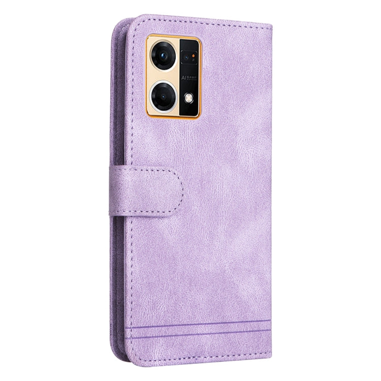 For OPPO Reno7 4G / F21 Pro 4G Skin Feel Life Tree Metal Button Leather Phone Case